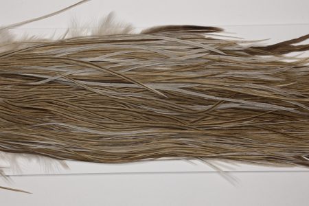 HBGS-8231 Hebert Dry Fly Hackle, Bronze Grade Saddle Medium Brown Dun Ties Sizes 12-14