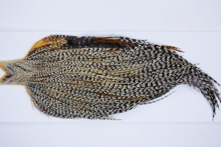 9925 – JimsFlyCo Dry Fly Hackle, Grizzly Variant #2 Grade Rooster Cape, Ties Sizes 12-20