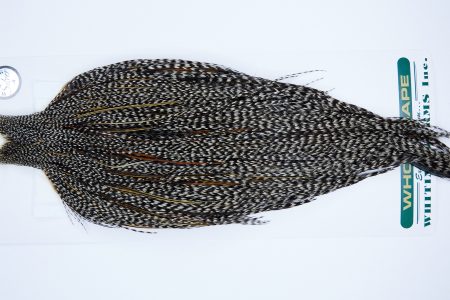 1054 Hebert Dry Fly Hackle, Silver Grade Rooster Cape Grizzly Variant Ties Sizes 8-22
