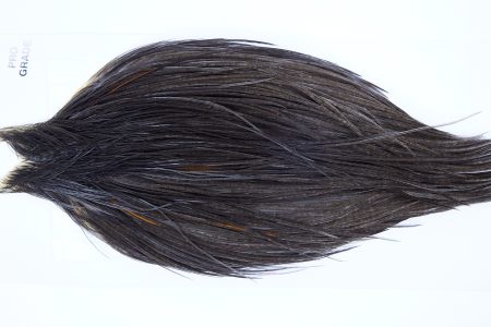 1223 Hebert Dry Fly Hackle, Pro Grade Rooster Cape Black Ties Sizes 10-24