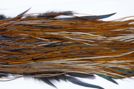 1910 Heritage Dry Fly Hackle, 2 Grade Rooster Saddle Furnace Ties Size 14-16