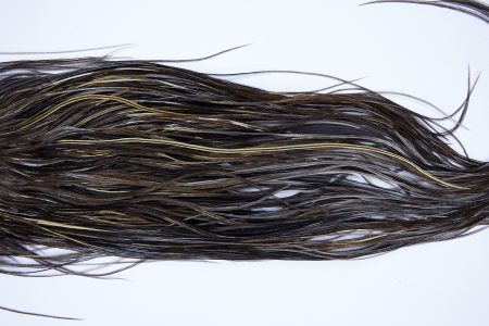 2152 Yellowstone Dry Fly Hackle, 1 grade Rooster Saddle Dark Dun Ties Size 14-16