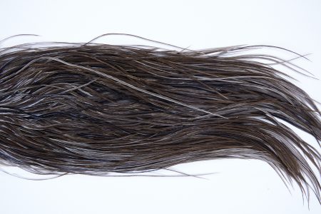 2155 Yellowstone Dry Fly Hackle, 1 grade Rooster Saddle Dark Dun Ties Size 14-16