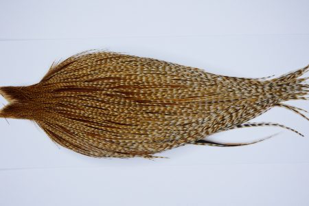 2439 Yellowstone Dry Fly Hackle, 2 grade Rooster Cape Barred Ginger Ties Size 8-18