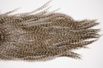 2581 Coq De Leon Dry Fly Hackle,  Silver Grade Rooster Saddle Grizzly Pardo
