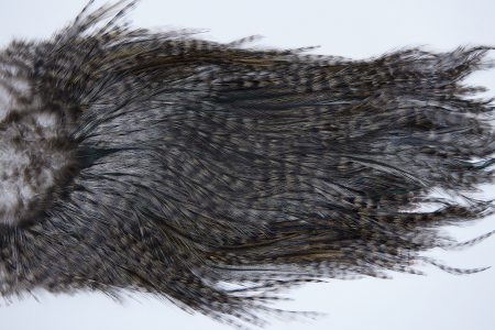 3070 Coq De Leon Dry Fly Hackle,  Bronze Grade Rooster Saddle Grizzly Variant