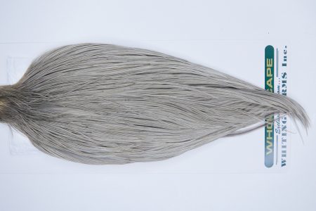 3347 Hebert Dry Fly Hackle, Pro Grade Rooster Cape Light Grey Dun Ties Size 10-22