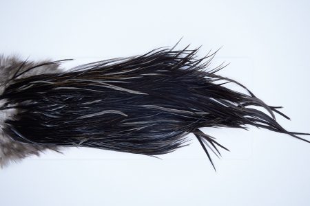 3598 Beaverkill Dry Fly Hackle, Rooster Saddle Black Ties Size 10-12