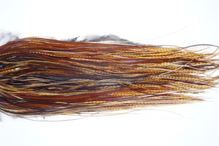 4089 Whiting Dry Fly Hackle, Bronze Grade Rooster Saddle Grizzly Brown Ties Size 16-18