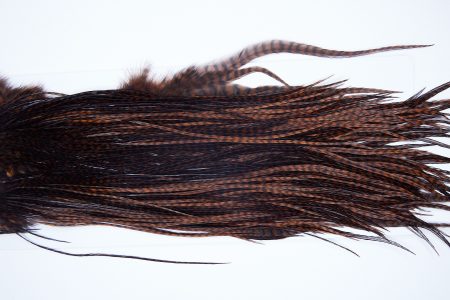 4098 Whiting Dry Fly Hackle, Bronze Grade Rooster Saddle Grizzly Coachman Brown Ties Size 14-16