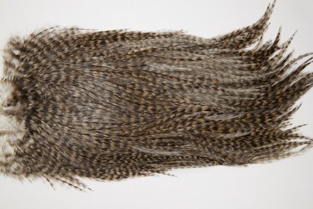 4679 Coq De Leon Dry Fly Hackle Bronze Grade Rooster Saddle Grizzly Pardo