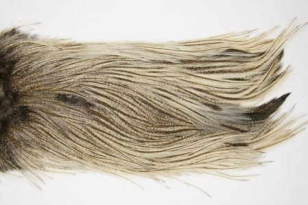 4710 Coq De Leon Dry Fly Hackle Silver Grade Rooster Saddle Cream Badger