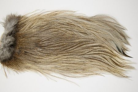 4712 Coq De Leon Dry Fly Hackle Silver Grade Rooster Saddle Cream Badger