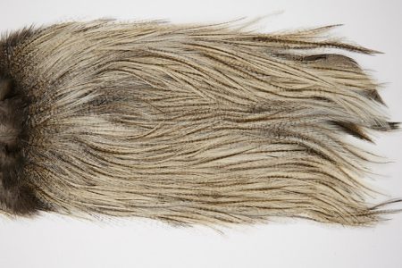 4717 Coq De Leon Dry Fly Hackle Silver Grade Rooster Saddle Cream Badger
