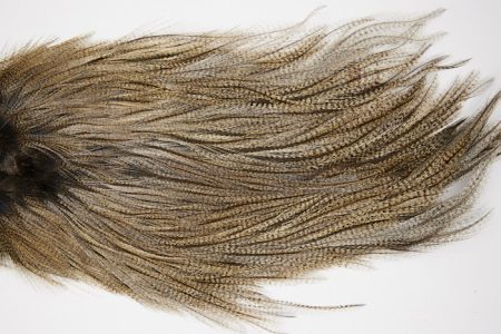 4731 Coq De Leon Dry Fly Hackle Silver Grade Rooster Saddle Light Pardo
