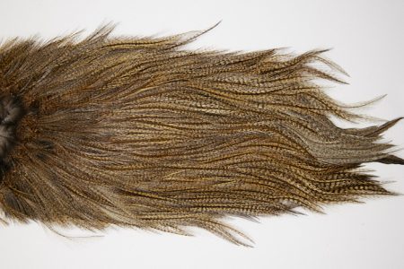 4734 Coq De Leon Dry Fly Hackle Silver Grade Rooster Saddle Light Pardo