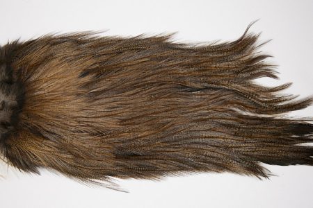 4742 Coq De Leon Dry Fly Hackle Silver Grade Rooster Saddle Dark Pardo