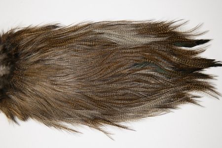 4743 Coq De Leon Dry Fly Hackle Silver Grade Rooster Saddle Dark Pardo