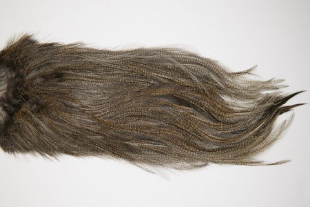 4746 Coq De Leon Dry Fly Hackle Silver Grade Rooster Saddle Dark Pardo