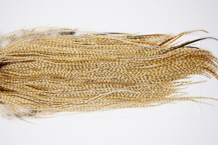 4767 Whiting Dry Fly Hackle Bronze Grade Rooster Saddle Barred Medium Ginger Ties Size 16-18