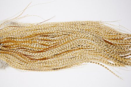 4768 Whiting Dry Fly Hackle Bronze Grade Rooster Saddle Barred Medium Ginger Ties Size 14-18