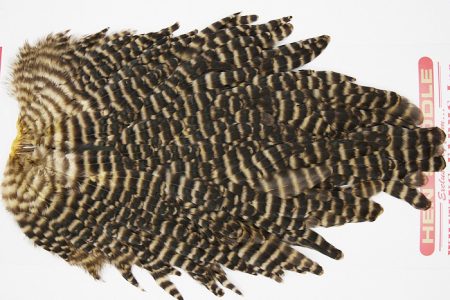 WHS20 Whiting Wet Fly Hen Saddle Grizzly Golden Straw