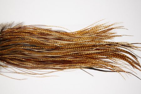 4778 Hebert Dry Fly Hackle Pro Grade Rooster Saddle Barred Dark Ginger Ties Size 14-18