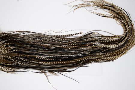 4830 Hebert Dry Fly Hackle Bronze Grade Rooster Saddle Dun Grizzly Ties Size 14-18