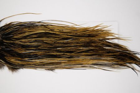 4837 Hebert Dry Fly Hackle Bronze Grade Rooster Saddle Golden Badger Ties Size 12-14