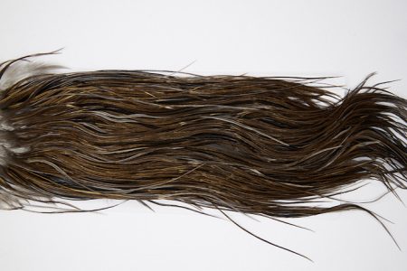 4850 Hebert Dry Fly Hackle Bronze Grade Rooster Saddle Dark Grey Dun Ties Size 12-14