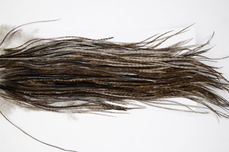 4852 Hebert Dry Fly Hackle Bronze Grade Rooster Saddle Dark Grey Dun Ties Size 10-12