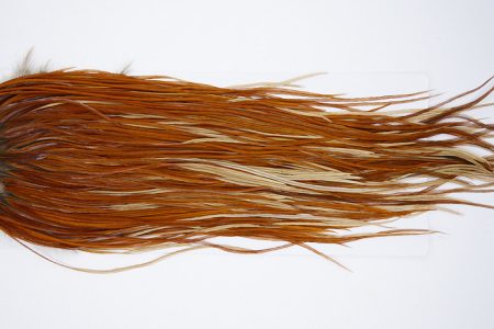 4872 Hebert Dry Fly Hackle Bronze Grade Rooster Saddle Light Brown Ties Size 12-14