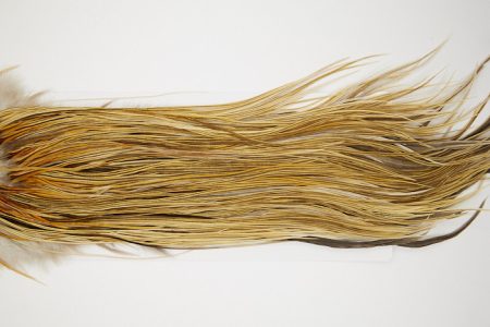 4887 Hebert Dry Fly Hackle Bronze Grade Rooster Saddle Light Ginger Dun Ties Size 12-16