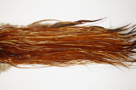 4888 Hebert Dry Fly Hackle Silver Grade Rooster Saddle Light Brown Ties Size 16-18