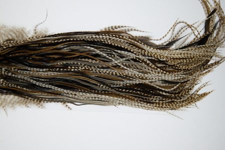 4926 Hebert Dry Fly Hackle Silver Grade Rooster Saddle Dun Grizzly Ties Size 12-14