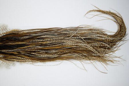 4928 Hebert Dry Fly Hackle Silver Grade Rooster Saddle Dun Grizzly Ties Size 12-18