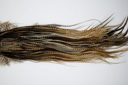 4931 Hebert Dry Fly Hackle Silver Grade Rooster Saddle Dun Grizzly Ties Size 12-14