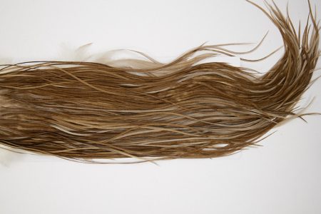 4938 Hebert Dry Fly Hackle Gold Grade Rooster Saddle Medium Brown Dun Ties Size 12-14