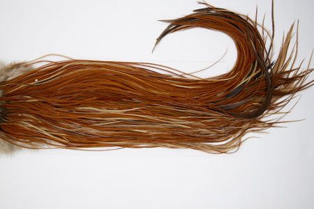 4941 Hebert Dry Fly Hackle Gold Grade Rooster Saddle Light Brown Ties Size 14-16