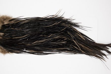 10148 Beaverkill Dry Fly Hackle Rooster Saddle Black Ties Size 12-14