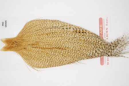 10224 Whiting Dry Fly Hackle Pro Grade Rooster Saddle Barred Medium Ginger Ties Size 8-22