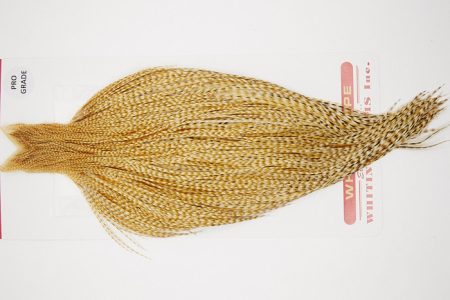 10229 Whiting Dry Fly Hackle Pro Grade Rooster Saddle Barred Medium Ginger Ties Size 10-20