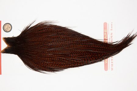 10251 Whiting Dry Fly Hackle Bronze Grade Rooster Cape Grizzly Coachman Brown Ties Size 10-20