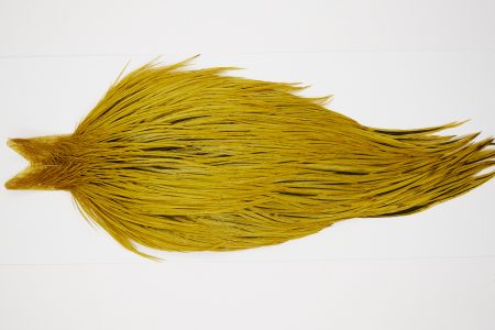 10390 JimsFlyCo Dry Fly Hackle Grade 2 Rooster Cape Badger Golden Olive Ties Size 6-20