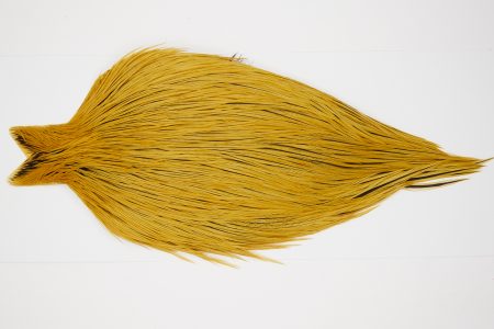 10391 JimsFlyCo Dry Fly Hackle Grade 2 Rooster Cape Badger Golden Straw Ties Size 10-18