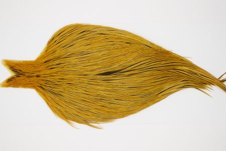 10395 JimsFlyCo Dry Fly Hackle Grade 2 Rooster Cape Badger Golden Straw Ties Size 10-22