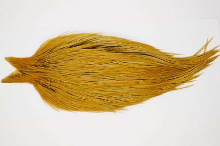 10397 JimsFlyCo Dry Fly Hackle Grade 2 Rooster Cape Badger Golden Straw Ties Size 10-18