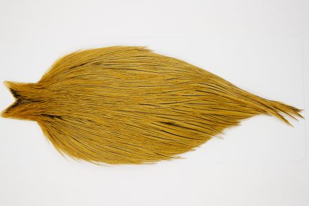 10398 JimsFlyCo Dry Fly Hackle Grade 2 Rooster Cape Badger Golden Straw Ties Size 6-18