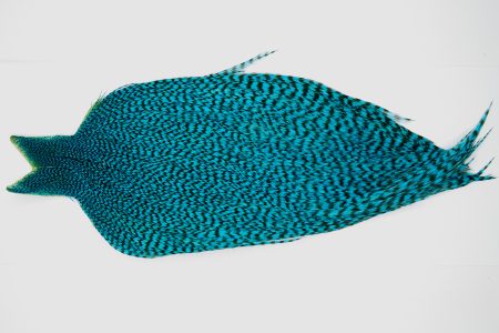 10402 JimsFlyCo Dry Fly Hackle Grade 2 Rooster Cape Grizzly Kingfisher Blue Ties Size 8-18
