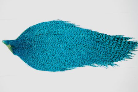 10404 JimsFlyCo Dry Fly Hackle Grade 2 Rooster Cape Grizzly Kingfisher Blue Ties Size 8-20